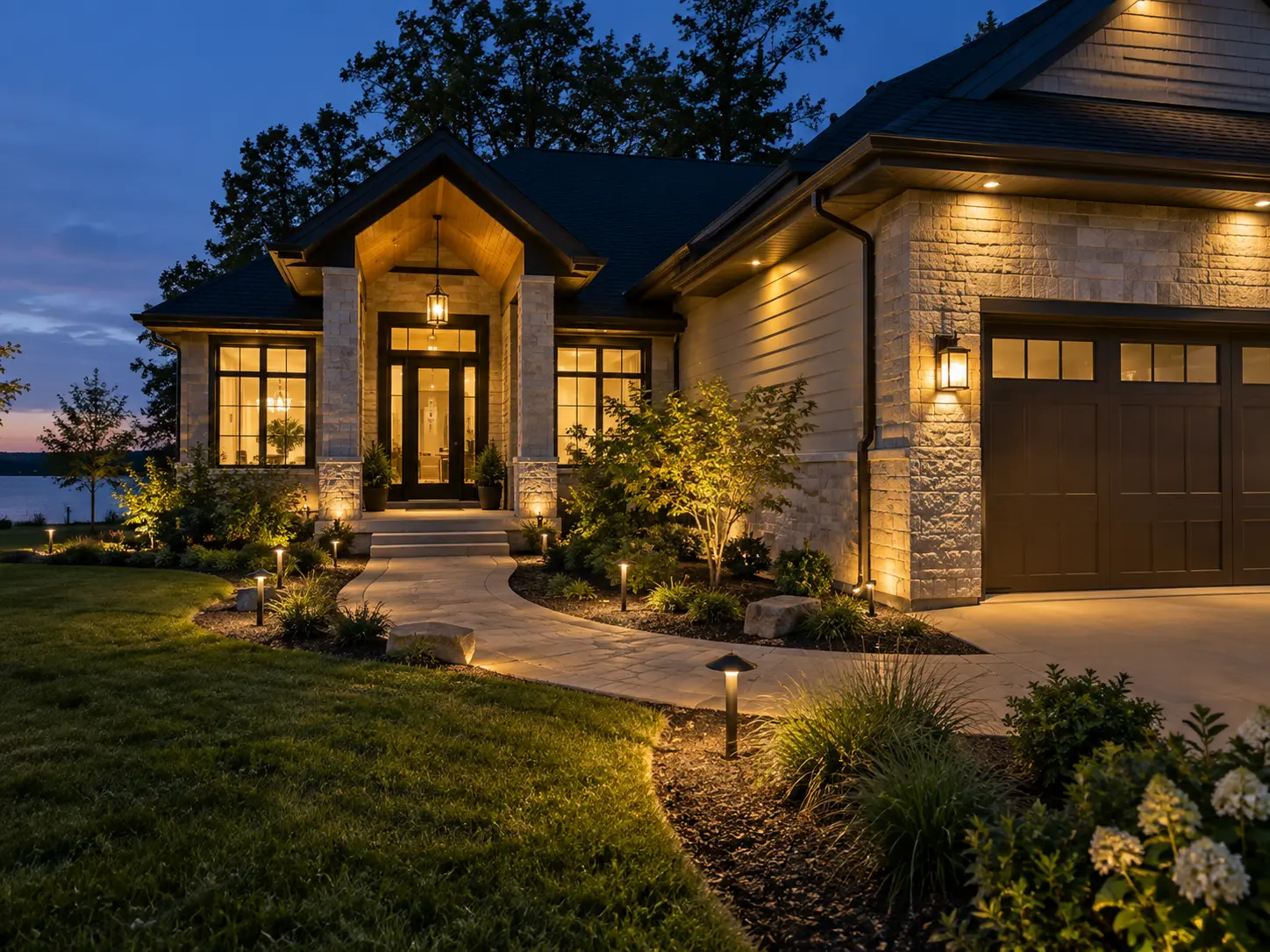 outdoor lighting installation in Niagara Falls Ontario